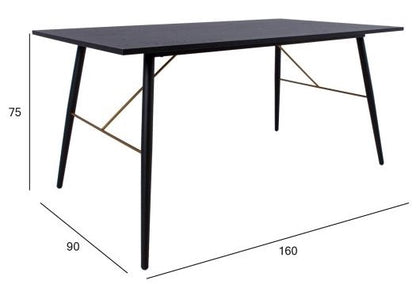 Kitchen Table Luxembourg | size: Length: 90cm, Width: 160cm, Height: 75cm | color: Black | image: 4 | variant: 1012011