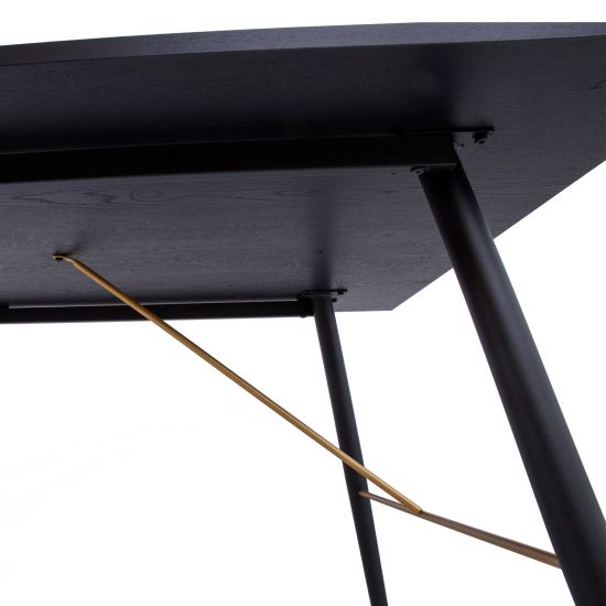 Kitchen Table Luxembourg | size: Length: 90cm, Width: 160cm, Height: 75cm | color: Black | image: 6 | variant: 1012011