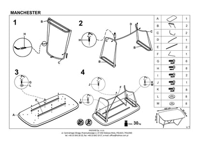 Kitchen Table Manchester | size: Length: 90cm, Width: 180cm, Height: 76cm | color: Black/Walnut | image: 10 | variant: 1011279