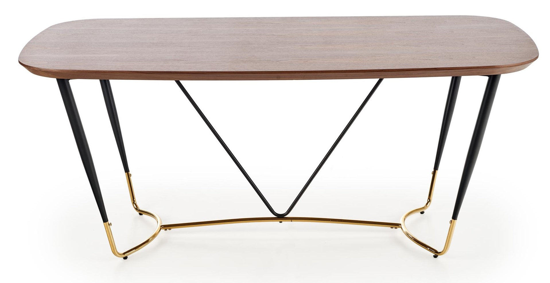 Kitchen Table Manchester | size: Length: 90cm, Width: 180cm, Height: 76cm | color: Black/Walnut | image: 2 | variant: 1011279