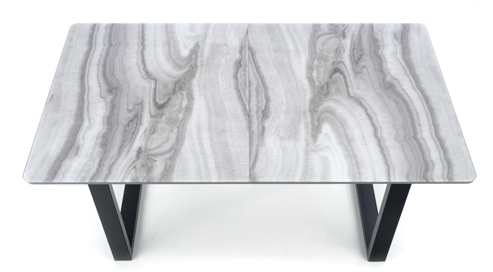 Kitchen Table Marley | size: Length: 90cm, Width: 200cm, Height: 76cm | color: Marble/Black/Grey | image: 7 | variant: 1012578