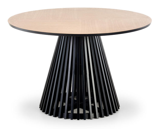 Kitchen Table Miyaki | size: Length: 120cm, Width: 120cm, Height: 77cm, Diameter: 120cm | color: Black/Oak | image: 1 | variant: 1012580