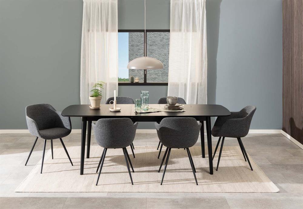 Kitchen Table Montreux | size: Length: 90cm, Width: 219cm, Height: 75cm | color: Black | image: 7 | variant: 1006483