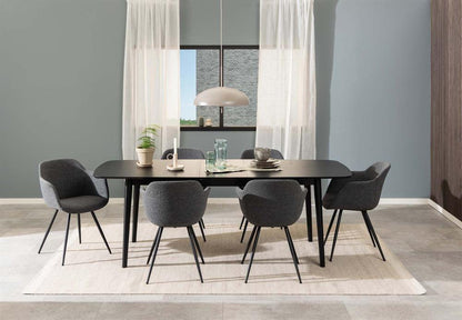 Kitchen Table Montreux | size: Length: 90cm, Width: 219cm, Height: 75cm | color: Black | image: 7 | variant: 1006483