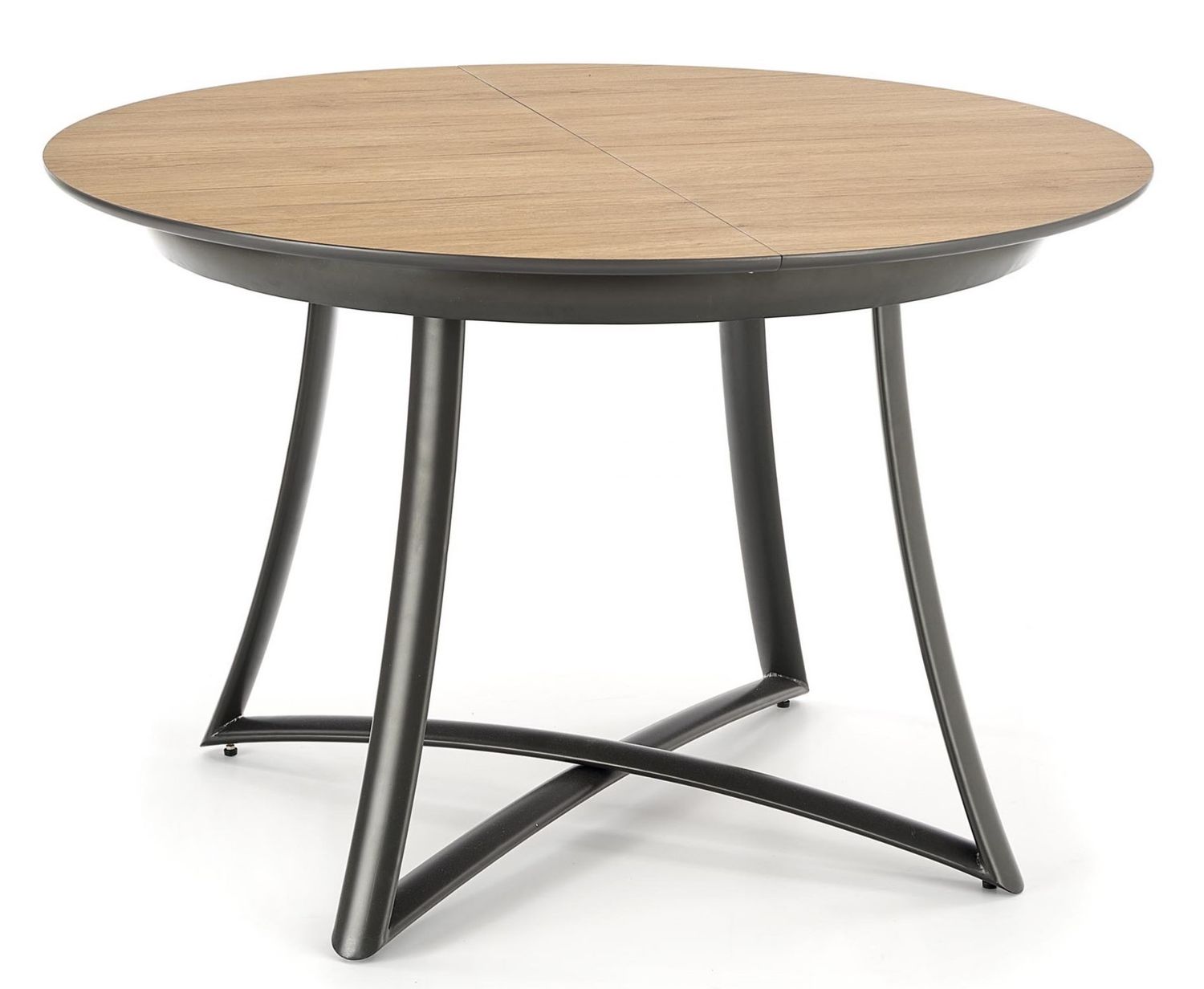 Kitchen Table Moretti | size: Length: 118cm, Width: 148cm, Height: 76cm, Diameter: 118cm | color: Oak/Grey | image: 1 | variant: 1011273