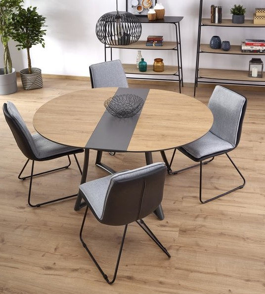Kitchen Table Moretti | size: Length: 118cm, Width: 148cm, Height: 76cm, Diameter: 118cm | color: Oak/Grey | image: 8 | variant: 1011273