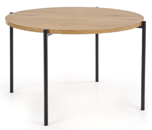 Kitchen Table Morgan | size: Length: 120cm, Width: 120cm, Height: 76cm, Diameter: 120cm | color: Black/Oak | image: 1 | variant: 1011213