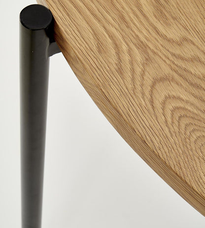 Kitchen Table Morgan | size: Length: 120cm, Width: 120cm, Height: 76cm, Diameter: 120cm | color: Black/Oak | image: 7 | variant: 1011213