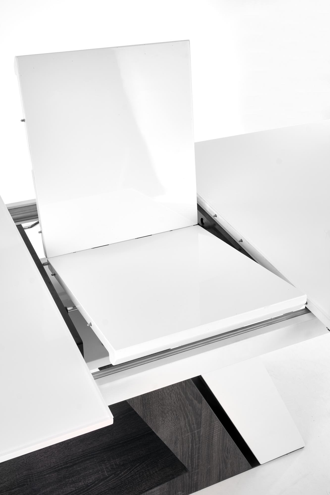 Kitchen Table Mortis | size: Length: 90cm, Width: 200cm, Height: 76cm | color: White/Grey | image: 7 | variant: 1013008