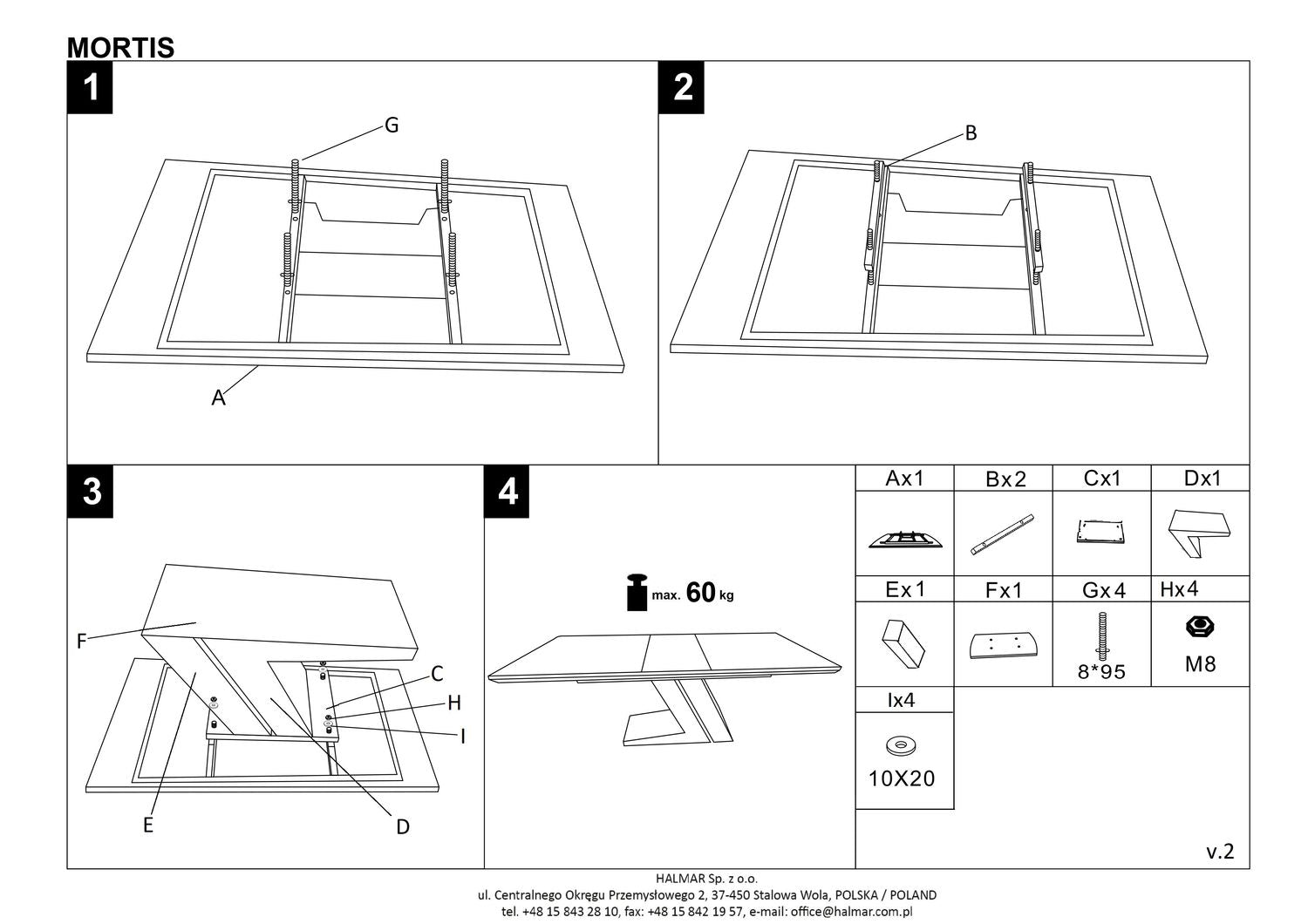 Kitchen Table Mortis | size: Length: 90cm, Width: 200cm, Height: 76cm | color: White/Grey | image: 9 | variant: 1013008