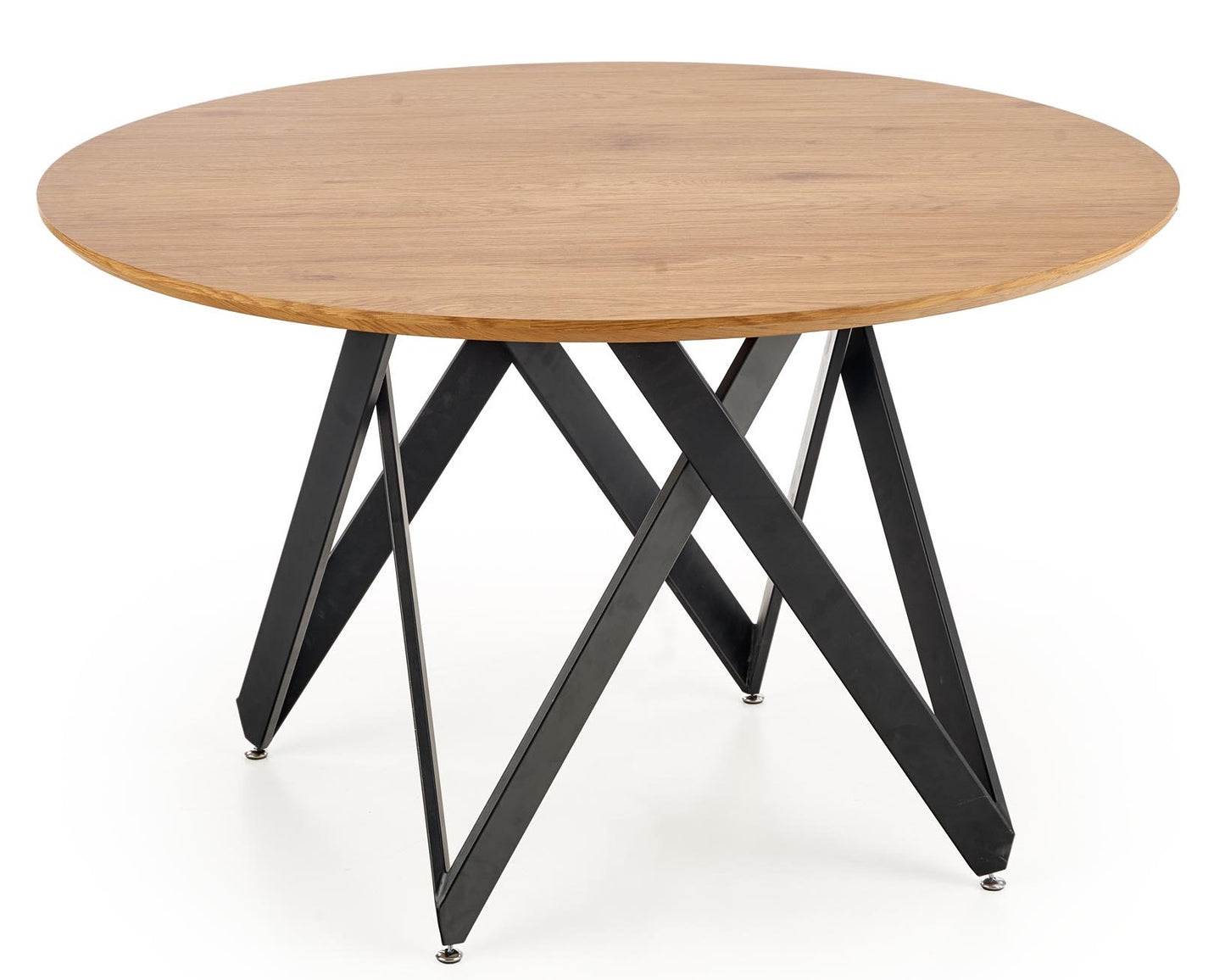 Kitchen Table Mozambik | size: Length: 120cm, Width: 120cm, Height: 75cm, Diameter: 120cm | color: Black/Oak | image: 1 | variant: 1011241