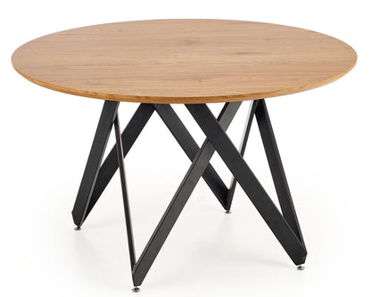 Kitchen Table Mozambik | size: Length: 120cm, Width: 120cm, Height: 75cm, Diameter: 120cm | color: Black/Oak | image: 1 | variant: 1011241
