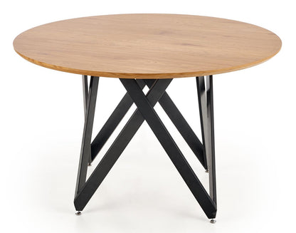 Kitchen Table Mozambik | size: Length: 120cm, Width: 120cm, Height: 75cm, Diameter: 120cm | color: Black/Oak | image: 2 | variant: 1011241