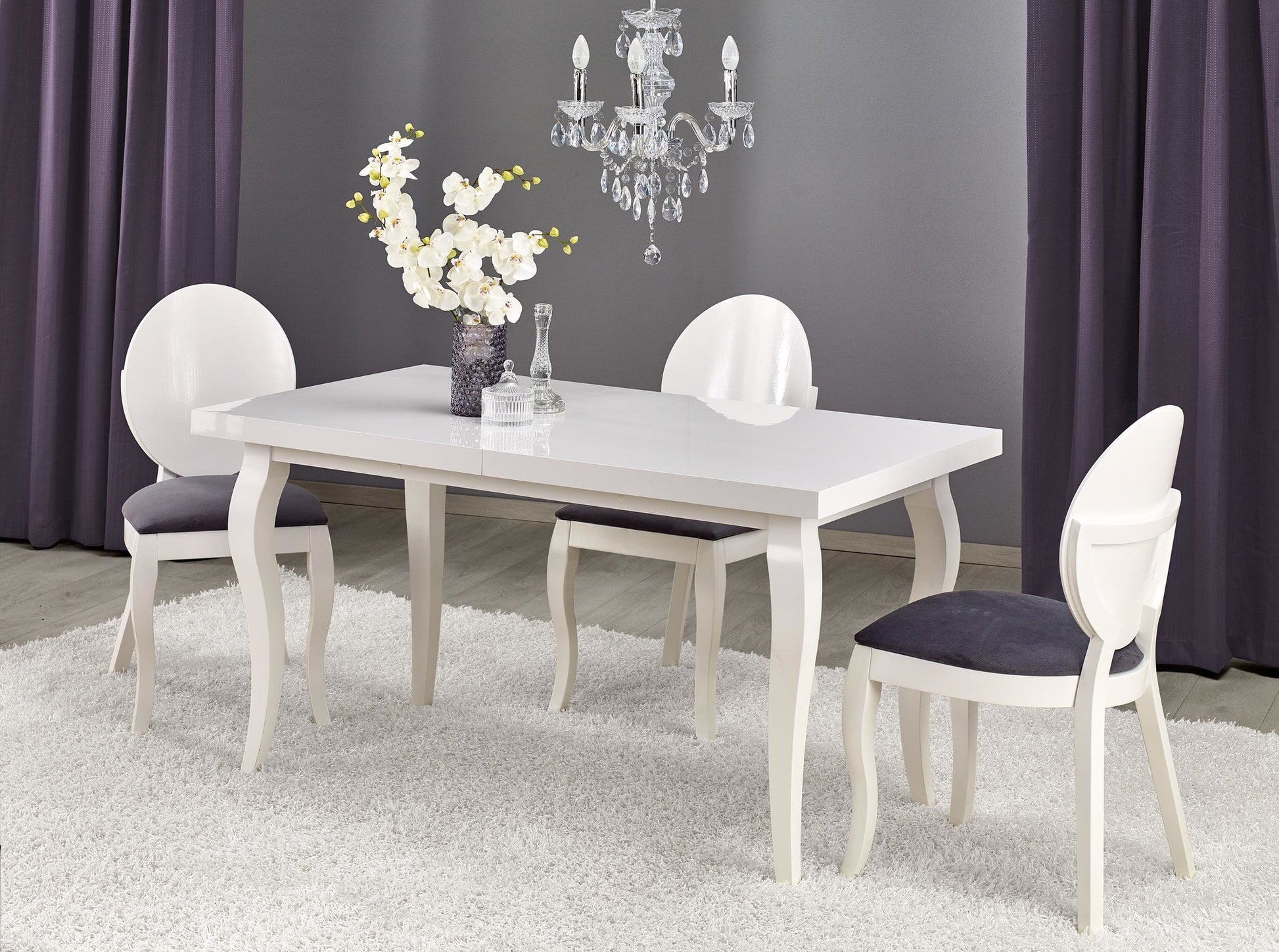Kitchen Table Mozart | size: Length: 80cm, Width: 180cm, Height: 75cm | color: White | image: 3 | variant: 1011267