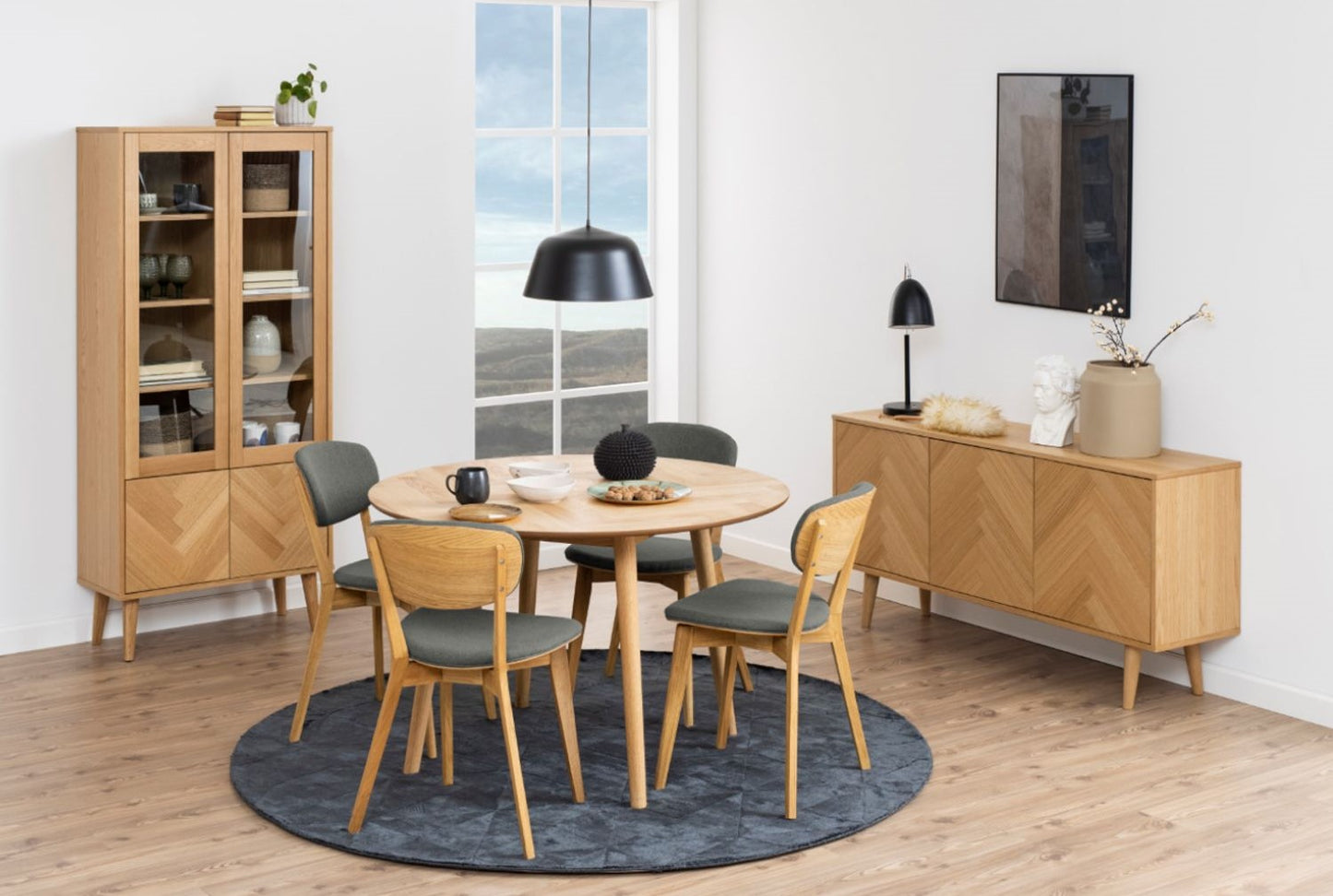 Kitchen Table Nagano | size: Length: 120cm, Width: 120cm, Height: 75cm, Diameter: 120cm | color: Oak | image: 3 | variant: 1006486