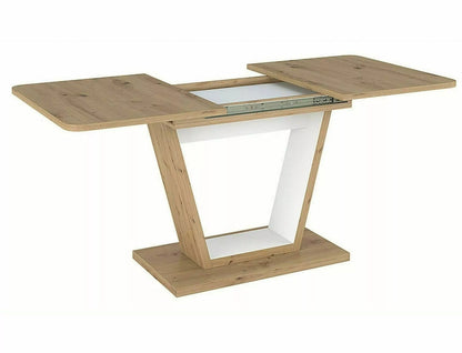 Kitchen Table Nigel | size: Length: 80cm, Width: 160cm, Height: 76cm | color: White/Oak | image: 2 | variant: 1006554