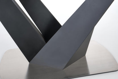 Kitchen Table Patrizio | size: Length: 90cm, Width: 200cm, Height: 77cm | color: Black/Grey | image: 5 | variant: 1012581