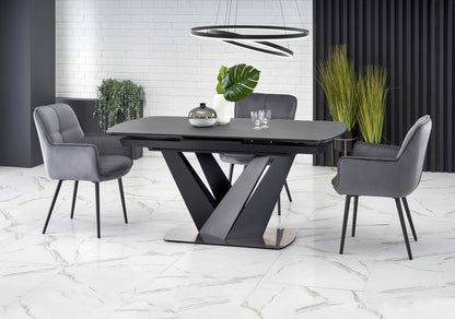 Kitchen Table Patrizio | size: Length: 90cm, Width: 200cm, Height: 77cm | color: Black/Grey | image: 7 | variant: 1012581