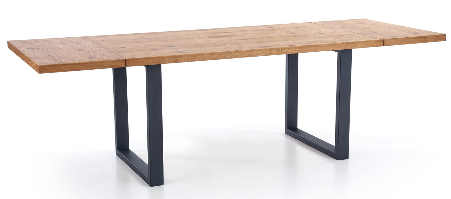 Kitchen Table Perez | size: Length: 90cm, Width: 250cm, Height: 76cm | color: Black/Oak | image: 2 | variant: 1011303