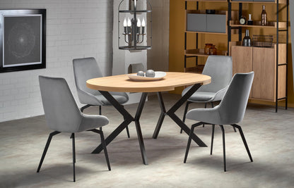 Kitchen Table Peroni | size: Length: 100cm, Width: 250cm, Height: 75cm, Diameter: 100cm | color: Black/Oak | image: 3 | variant: 1006464
