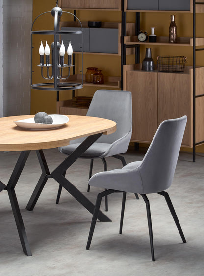 Kitchen Table Peroni | size: Length: 100cm, Width: 250cm, Height: 75cm, Diameter: 100cm | color: Black/Oak | image: 4 | variant: 1006464