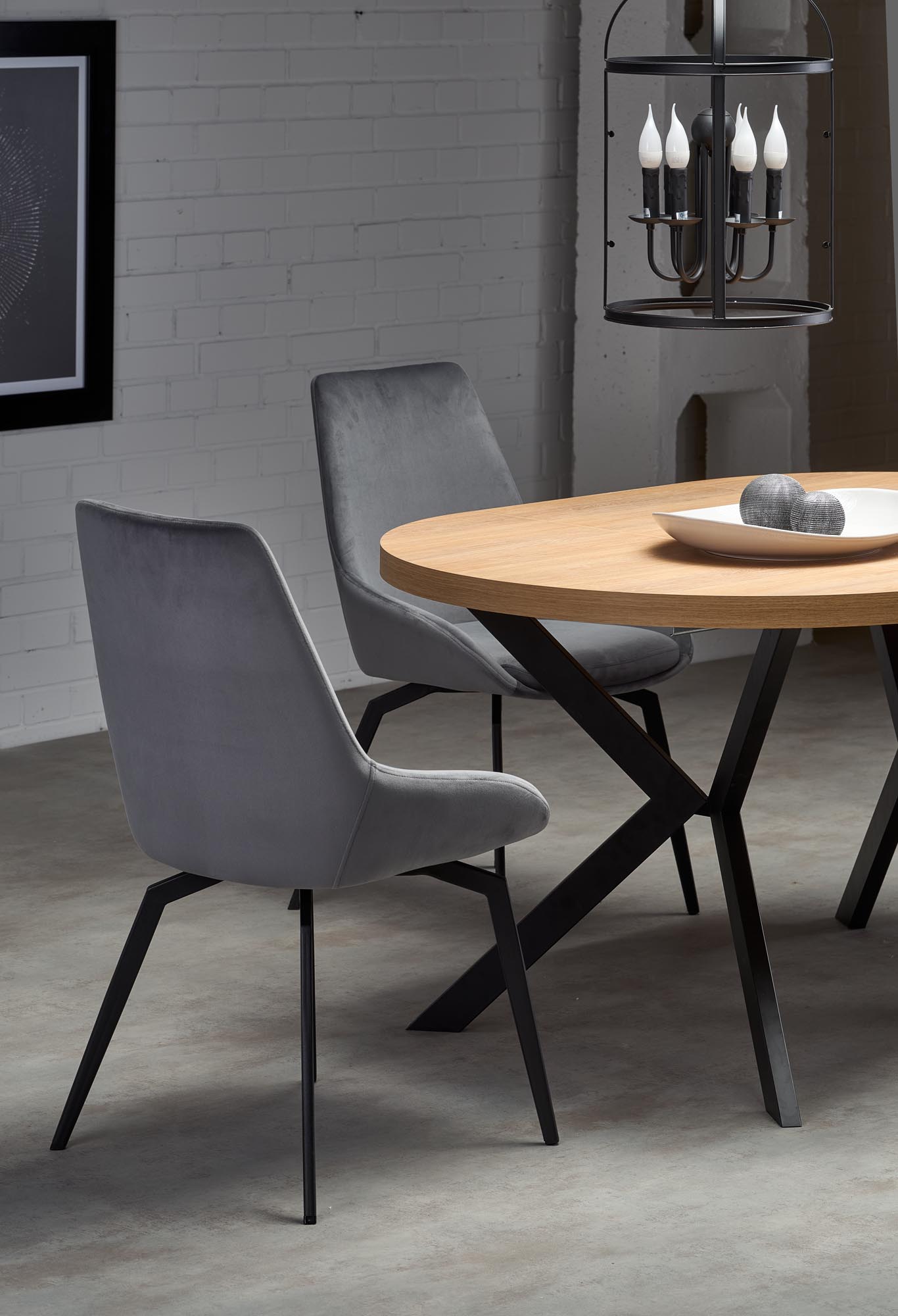 Kitchen Table Peroni | size: Length: 100cm, Width: 250cm, Height: 75cm, Diameter: 100cm | color: Black/Oak | image: 5 | variant: 1006464