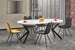 Kitchen Table Peroni | size: Length: 100cm, Width: 250cm, Height: 75cm, Diameter: 100cm | color: White/Marble/Black | image: 1 | variant: 1006466