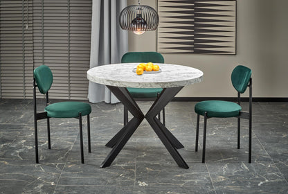 Kitchen Table Peroni | size: Length: 100cm, Width: 250cm, Height: 75cm, Diameter: 100cm | color: White/Marble/Black | image: 2 | variant: 1006466