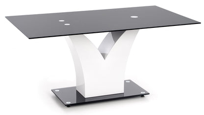 Kitchen Table Porth | size: Length: 90cm, Width: 160cm, Height: 76cm | color: White/Black | image: 1 | variant: 1006820