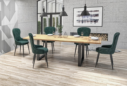 Kitchen Table Radus 1 | size: Length: 85cm, Width: 140cm, Height: 76cm | color: Black/Oak | image: 2 | variant: 1011274