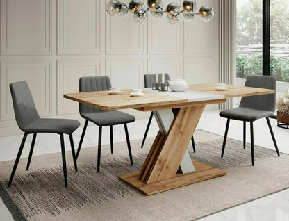 Kitchen Table Redditch | size: Length: 85cm, Width: 180cm, Height: 76cm | color: White/Oak | image: 4 | variant: 1004310