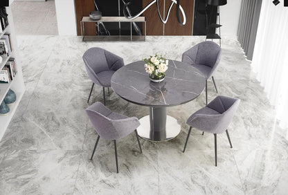 Kitchen Table Ricardo | size: Length: 120cm, Width: 160cm, Height: 76cm, Diameter: 120cm | color: Black | image: 9 | variant: 1012811