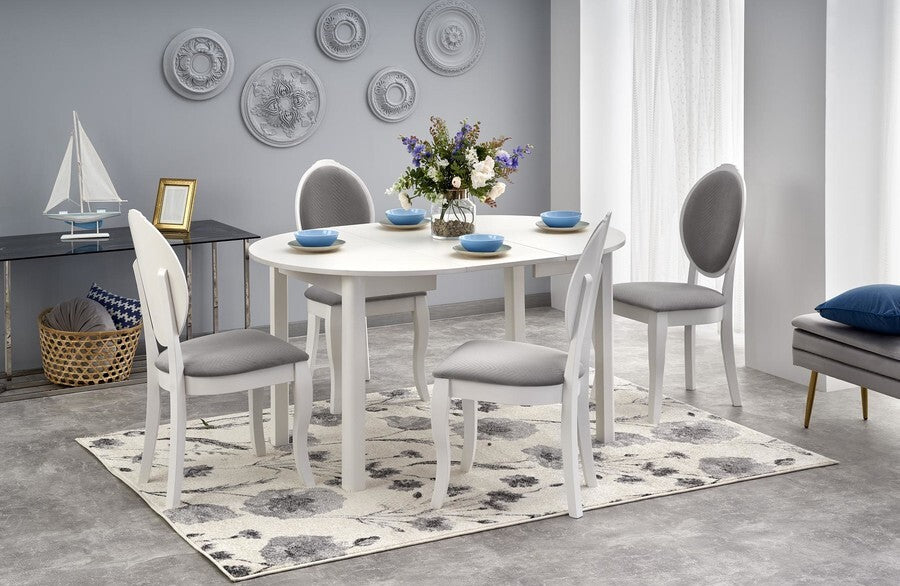 Kitchen Table Ringo | size: Length: 102cm, Width: 142cm, Height: 76cm, Diameter: 102cm | color: White | image: 6 | variant: 1006389