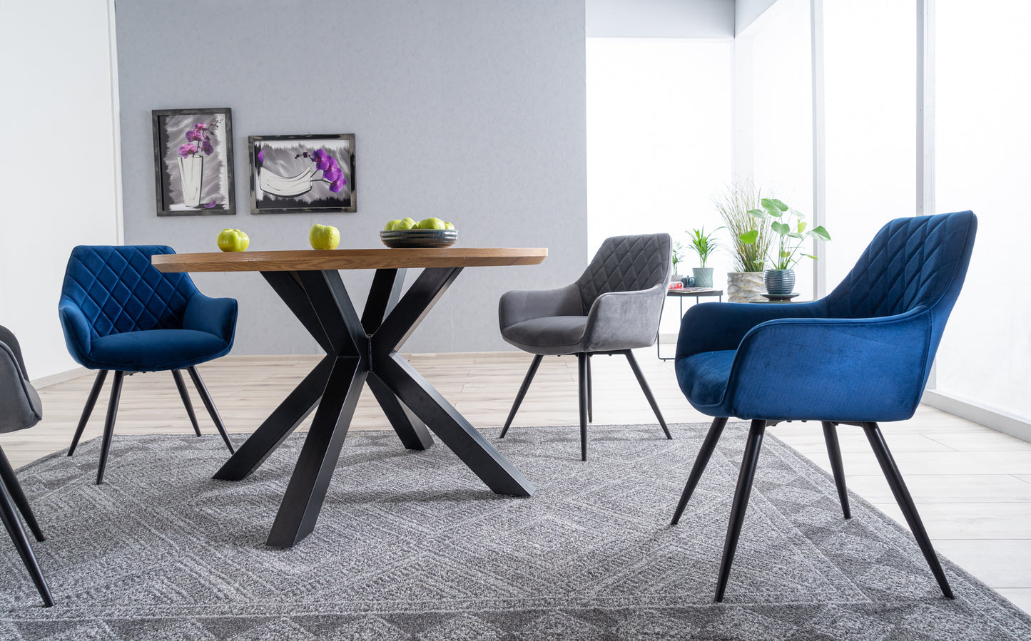 Kitchen Table Ritmo | size: Length: 120cm, Width: 120cm, Height: 75cm, Diameter: 120cm | color: Black/Oak | image: 3 | variant: 1011187