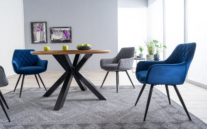 Kitchen Table Ritmo | size: Length: 120cm, Width: 120cm, Height: 75cm, Diameter: 120cm | color: Black/Oak | image: 3 | variant: 1011187