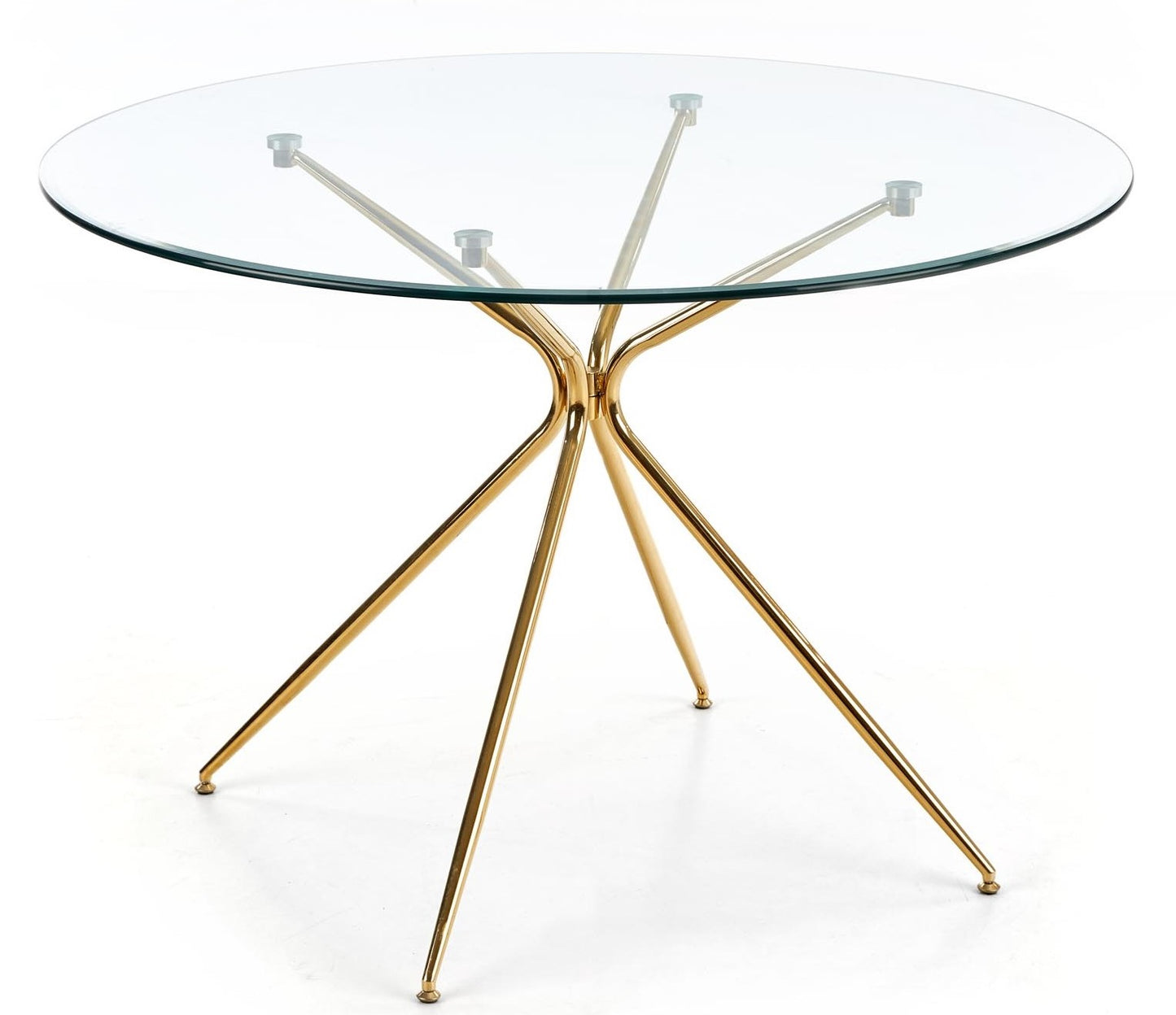 Kitchen Table Rondo | size: Length: 110cm, Width: 110cm, Height: 74cm, Diameter: 110cm | color: Transparent/Gold | image: 1 | variant: 1011211