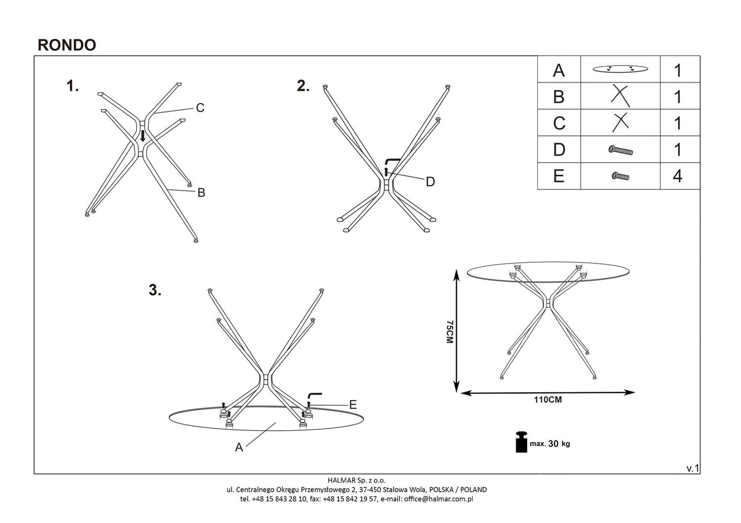 Kitchen Table Rondo | size: Length: 110cm, Width: 110cm, Height: 74cm, Diameter: 110cm | color: Transparent/Gold | image: 10 | variant: 1011211