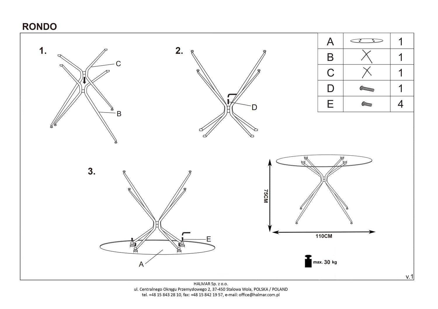 Kitchen Table Rondo | size: Length: 110cm, Width: 110cm, Height: 74cm, Diameter: 110cm | color: Transparent/Gold | image: 10 | variant: 1011211
