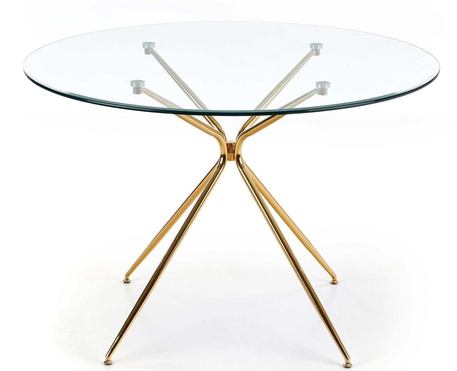 Kitchen Table Rondo | size: Length: 110cm, Width: 110cm, Height: 74cm, Diameter: 110cm | color: Transparent/Gold | image: 2 | variant: 1011211