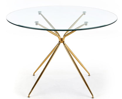 Kitchen Table Rondo | size: Length: 110cm, Width: 110cm, Height: 74cm, Diameter: 110cm | color: Transparent/Gold | image: 2 | variant: 1011211
