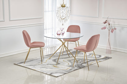 Kitchen Table Rondo | size: Length: 110cm, Width: 110cm, Height: 74cm, Diameter: 110cm | color: Transparent/Gold | image: 4 | variant: 1011211