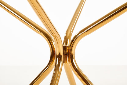 Kitchen Table Rondo | size: Length: 110cm, Width: 110cm, Height: 74cm, Diameter: 110cm | color: Transparent/Gold | image: 5 | variant: 1011211