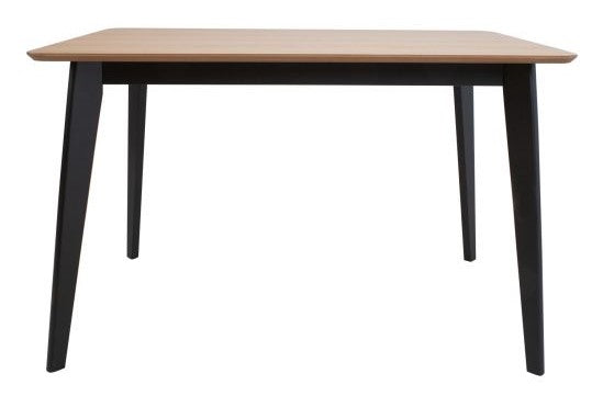 Kitchen Table Roxby 1 | size: Length: 80cm, Width: 120cm, Height: 76cm | color: Black/Oak | image: 2 | variant: 1006498