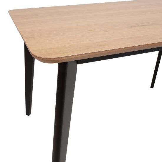 Kitchen Table Roxby 1 | size: Length: 80cm, Width: 120cm, Height: 76cm | color: Black/Oak | image: 3 | variant: 1006498
