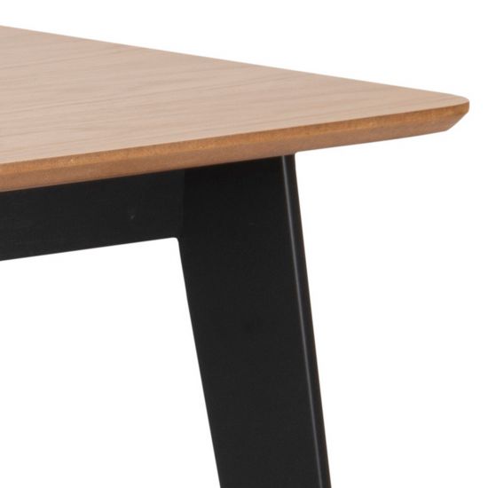 Kitchen Table Roxby 1 | size: Length: 80cm, Width: 120cm, Height: 76cm | color: Black/Oak | image: 7 | variant: 1006498