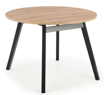 Kitchen Table Ruben | size: Length: 102cm, Width: 142cm, Height: 73cm, Diameter: 102cm | color: Black/Oak | image: 1 | variant: 1006396
