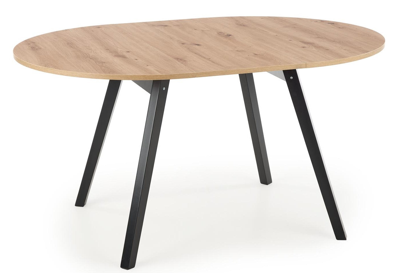 Kitchen Table Ruben | size: Length: 102cm, Width: 142cm, Height: 73cm, Diameter: 102cm | color: Black/Oak | image: 2 | variant: 1006396