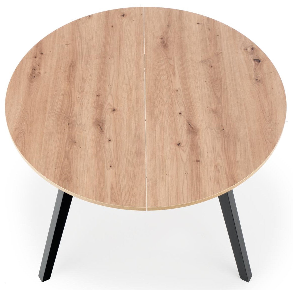 Kitchen Table Ruben | size: Length: 102cm, Width: 142cm, Height: 73cm, Diameter: 102cm | color: Black/Oak | image: 7 | variant: 1006396