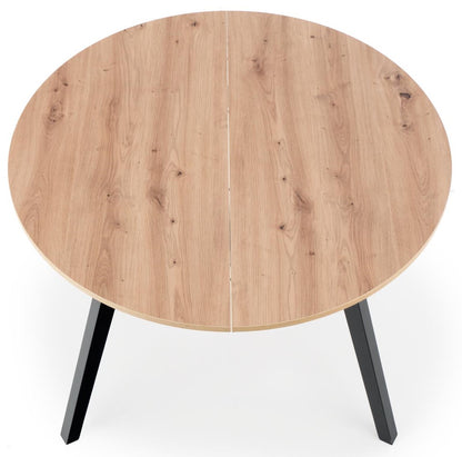 Kitchen Table Ruben | size: Length: 102cm, Width: 142cm, Height: 73cm, Diameter: 102cm | color: Black/Oak | image: 7 | variant: 1006396