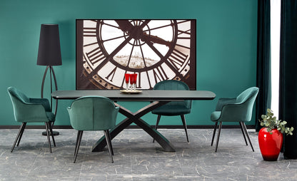 Kitchen Table Silvestro | size: Length: 89cm, Width: 220cm, Height: 75cm | color: Black/Grey | image: 5 | variant: 1012582